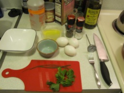 Mise en Place for Rolled Herb Omelette